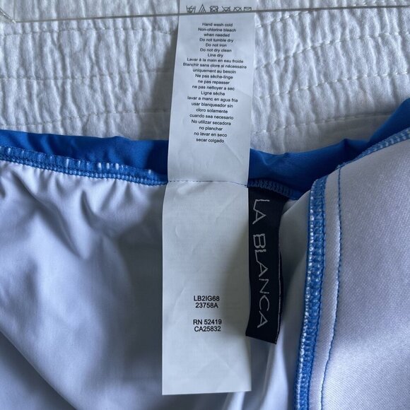 La Blanca Twist Front Tankini Swimsuit TOP SZ 6 Blue Tie Back NEW - Picture 8 of 12